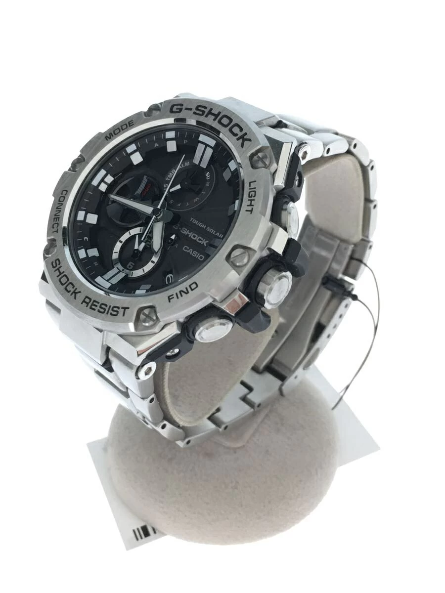 CASIO ◆ Solar G-SHOCK/Analog/Stainless Steel/BLK/SLV/GST-B100D