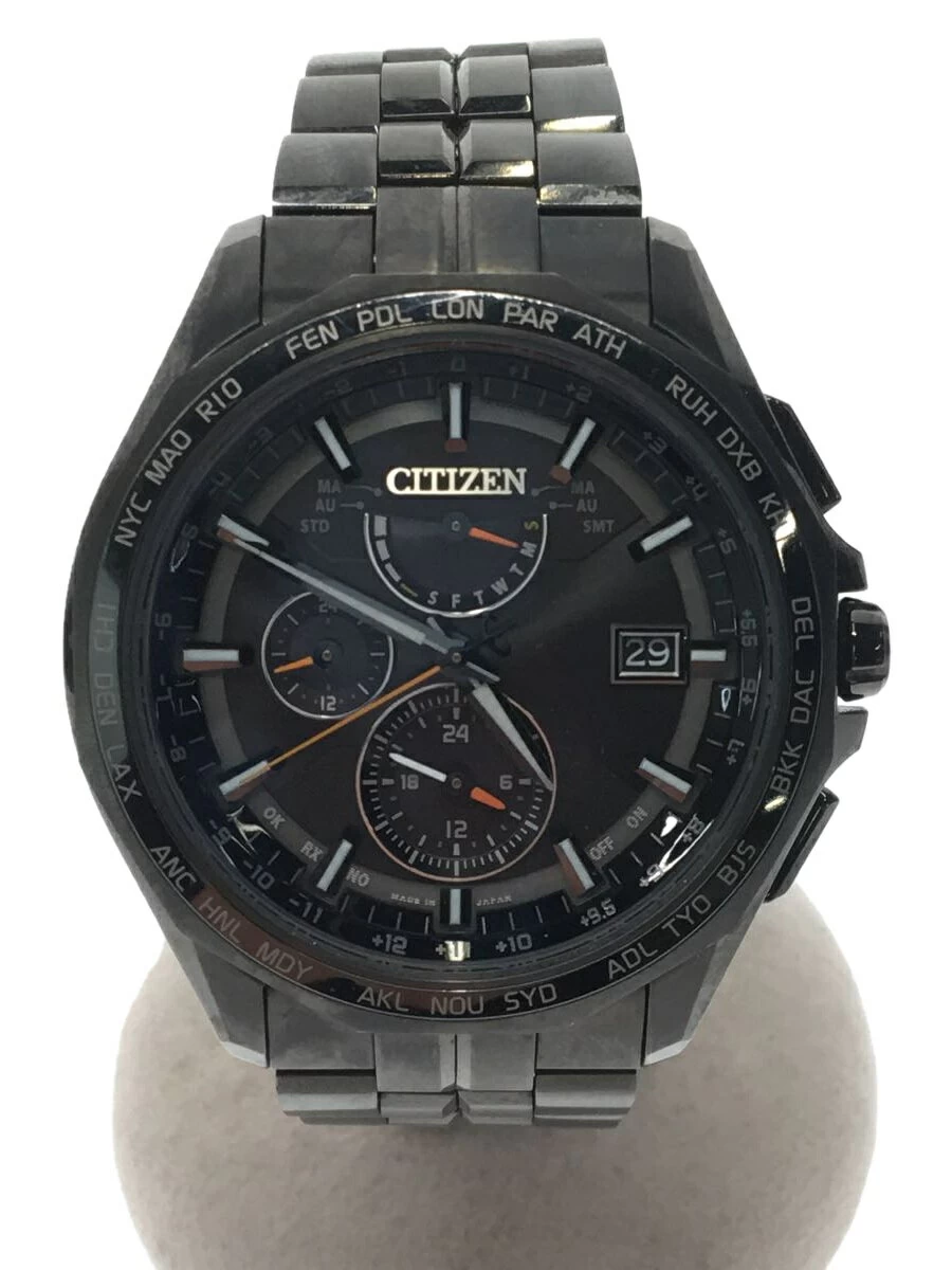 CITIZEN ◆ Solar/Analog/Titanium/BLK/BLK/Titanium Chronograph Radio Wave Eco-Drive Eco-Drive