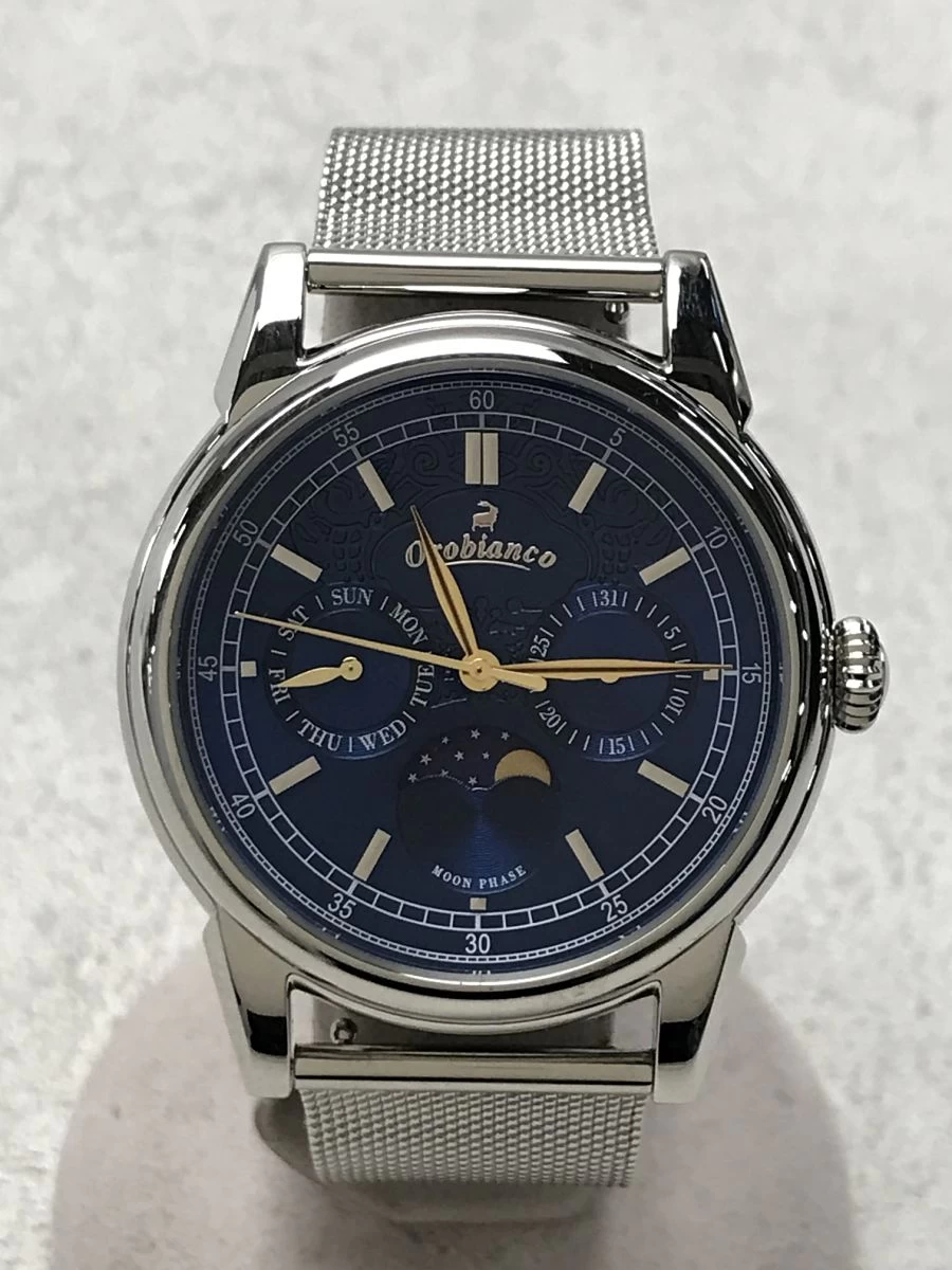 OroBianco ◆ Quartz/Chronograph/Moon PHASE/Analog/Stainless/BLU/SLV