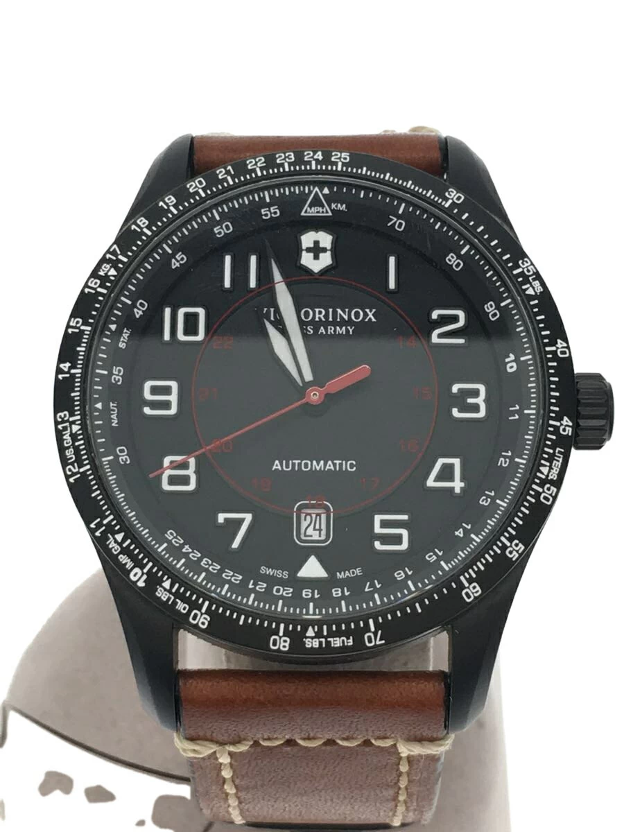 VICTORINOX ◆ Automatic/Analog/Leather/BLK/BLK/Swiss Army/Air Boss