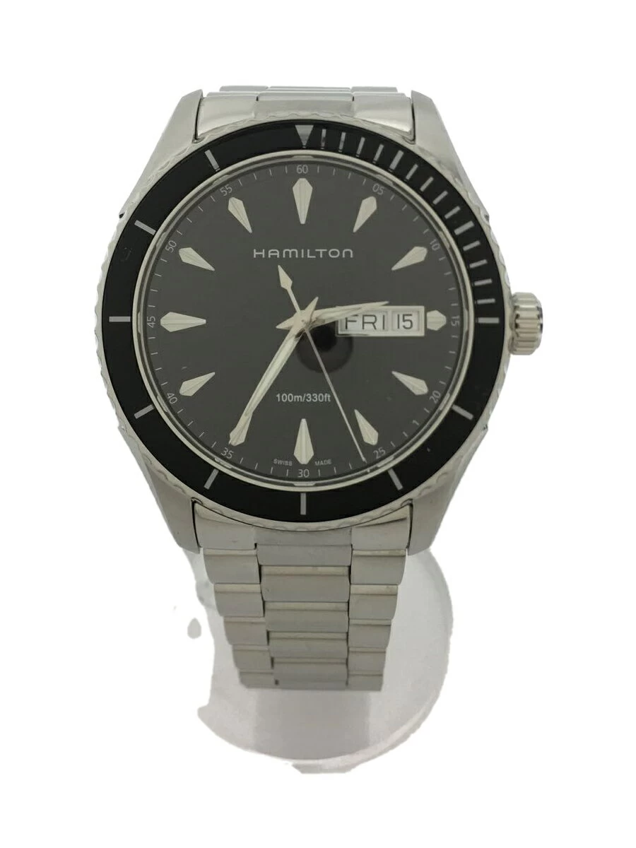 HAMILTON ◆ Jazzmaster/H375110/Quartz/Analog/Stainless Steel/BLK/SLV/SSJAZZMASTER Triangle Index Date