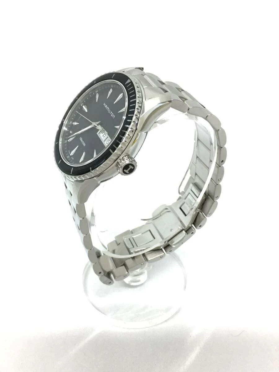 HAMILTON ◆ Jazzmaster/H375110/Quartz/Analog/Stainless Steel/BLK/SLV/SSJAZZMASTER Triangle Index Date