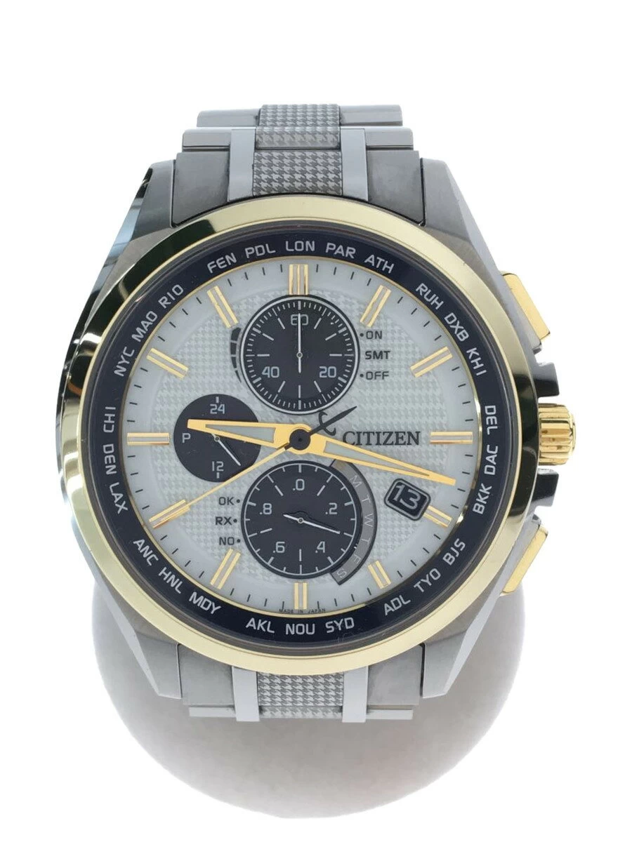 CITIZEN ◆ Eco Drive/ATSSA/AT8040 Series/Global Radio Controlled Watch/Houndstooth Lattice/Solar/Loco Chronograph ECO-DRIVE Atessa H804-T026974