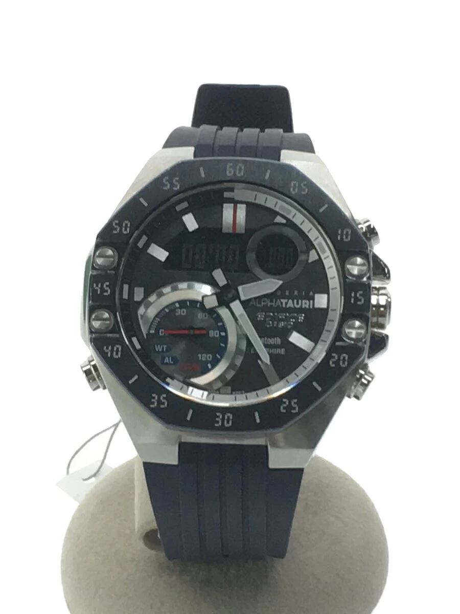 CASIO ◆ Quartz_EDIFICE/Analog/Rubber/GRY/NVY