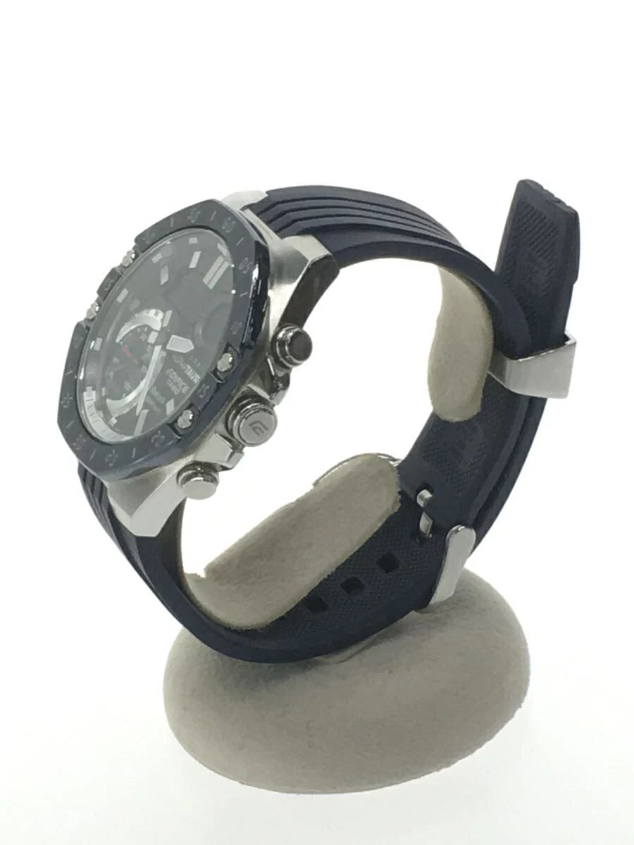 CASIO ◆ Quartz_EDIFICE/Analog/Rubber/GRY/NVY
