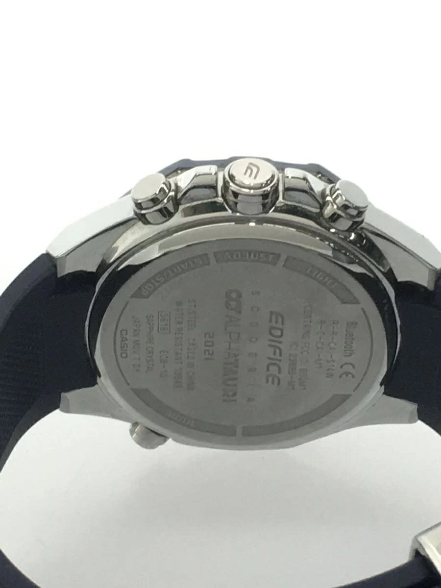 CASIO ◆ Quartz_EDIFICE/Analog/Rubber/GRY/NVY