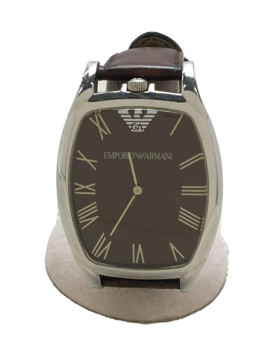 EMPORIO ARMANI ◆ Quartz/Analog/Leather/BRW/BRW