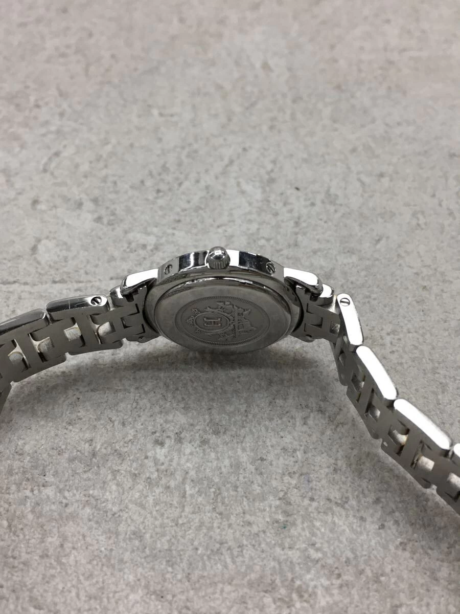 HERMES ◆ Quartz/Analog/Stainless Steel/WHT/SLV Clipper Arabian Index Date