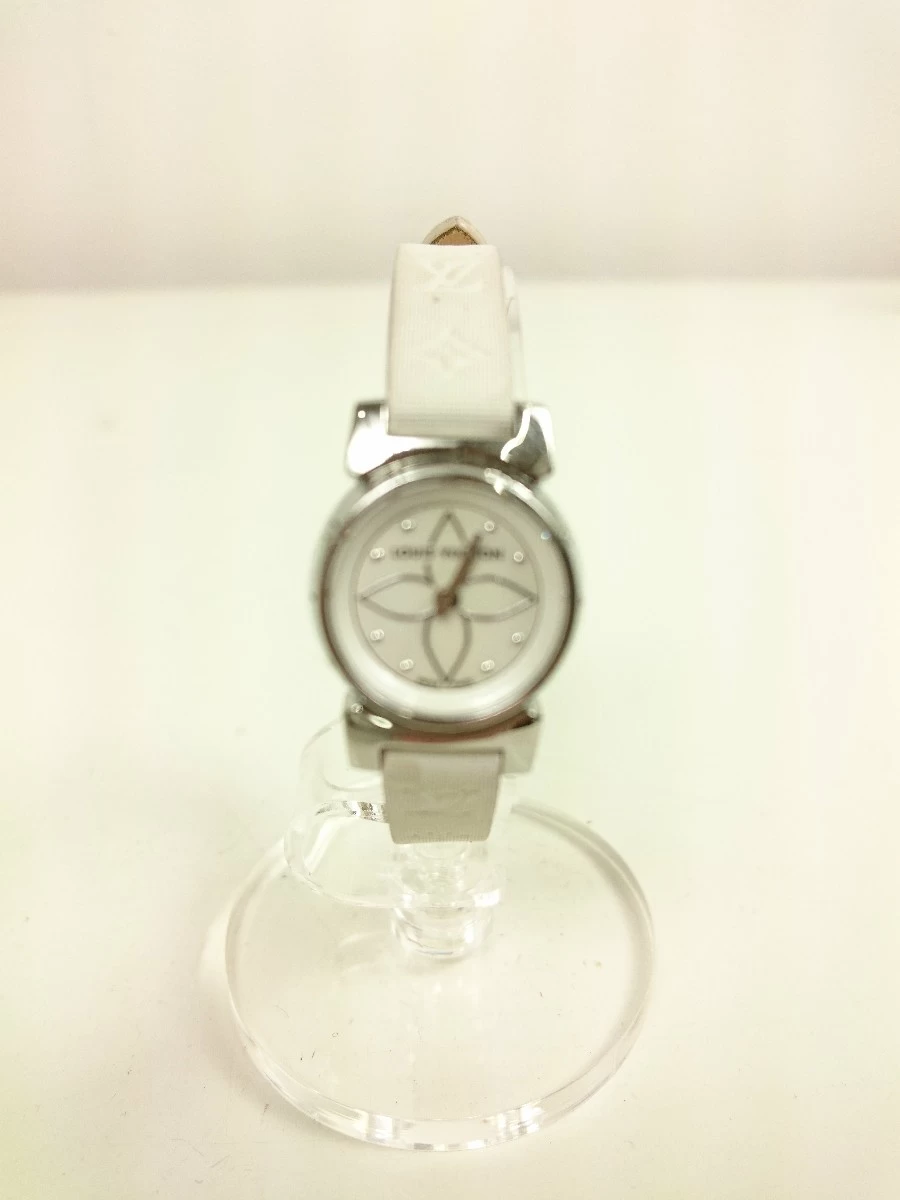 LOUIS VUITTON ◆ Quartz/Analog/Tambour Bijou/Q151C/shell/leather belt/monogram