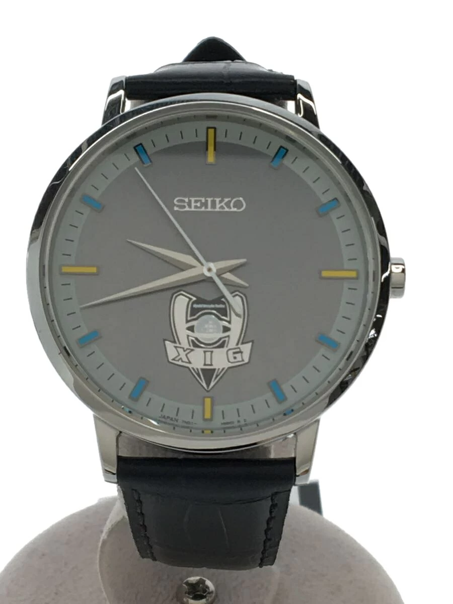 SEIKO ◆ × Ultraman Gaia/TDG Limited Edition/Quartz/Analog/Leather/SLV/BLK 7N01-HDC0