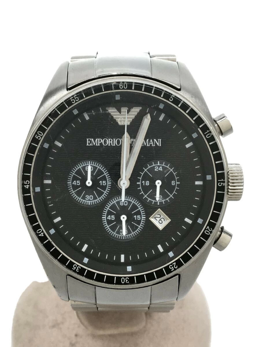 EMPORIO Armani ◆ Sports_QZ_SS_43mm/analog/BLK/SLV/AR0585