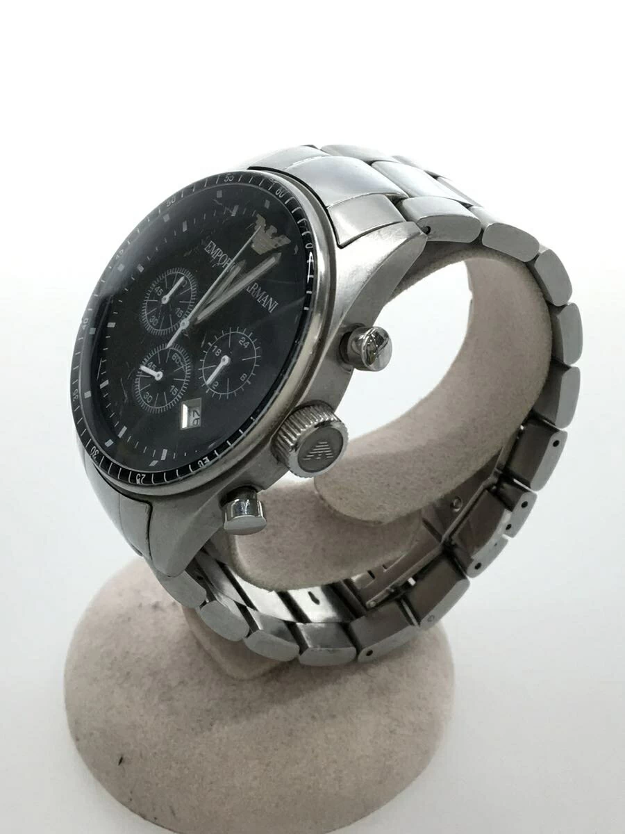 EMPORIO Armani ◆ Sports_QZ_SS_43mm/analog/BLK/SLV/AR0585