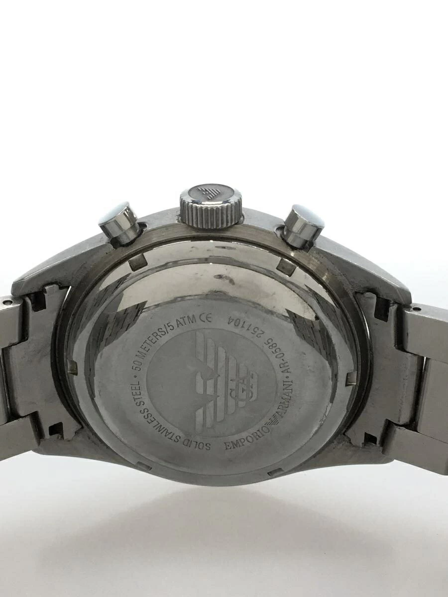 EMPORIO Armani ◆ Sports_QZ_SS_43mm/analog/BLK/SLV/AR0585
