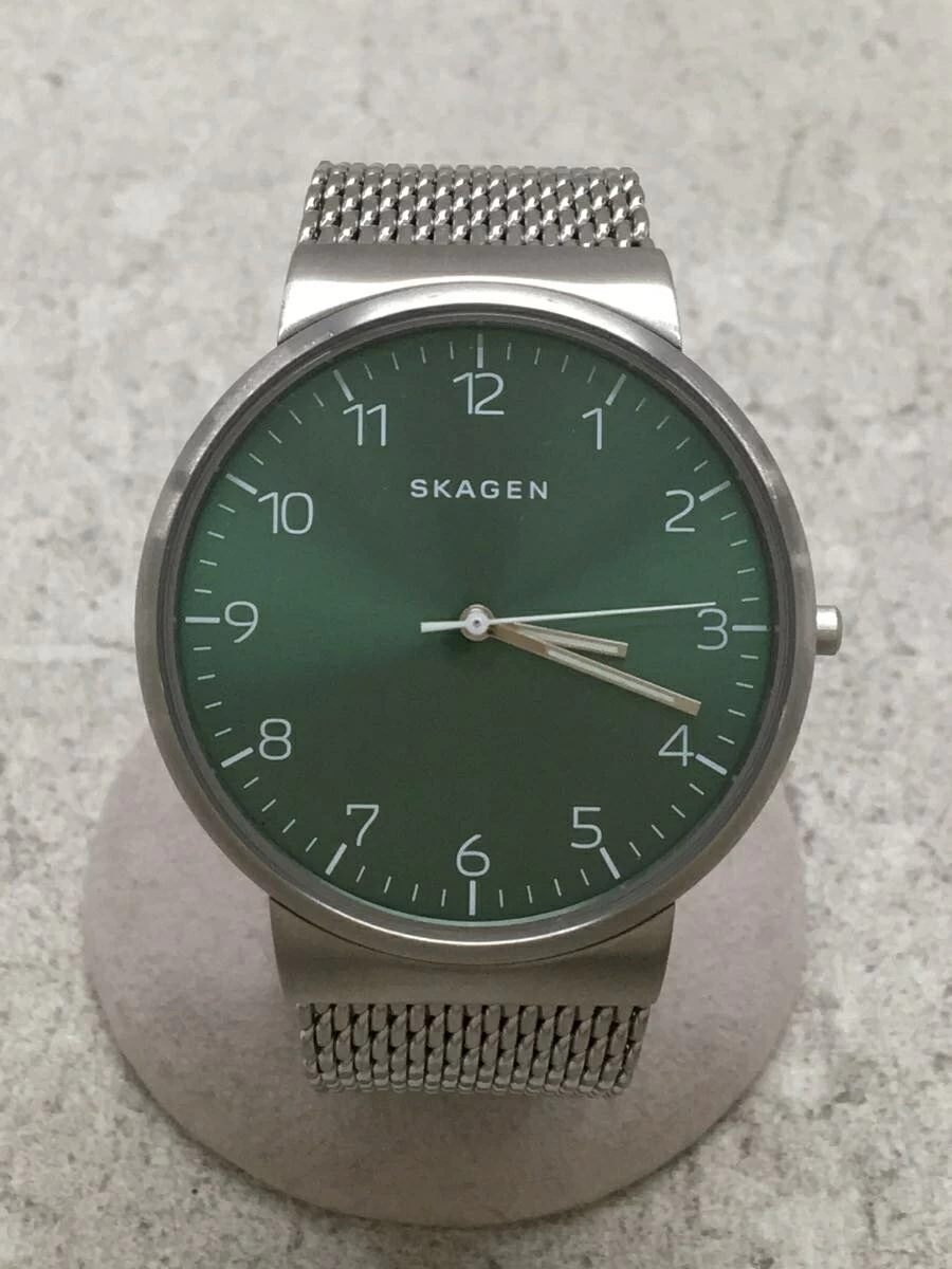 SKAGEN ◆ Quartz/Analog/Stainless/GRN Arabian Index Mesh Steel Belt