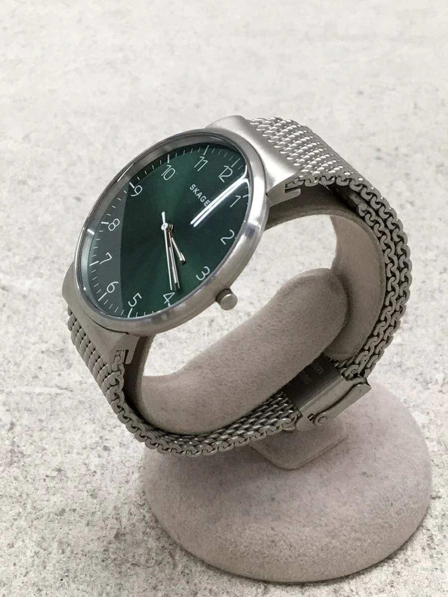 SKAGEN ◆ Quartz/Analog/Stainless/GRN Arabian Index Mesh Steel Belt