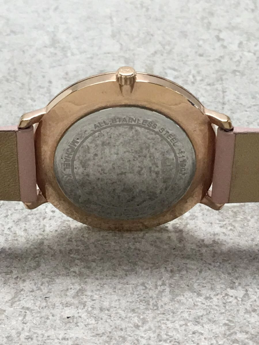 MICHAEL KORS ◆ Quartz/Analog/Leather/WHT/PNK