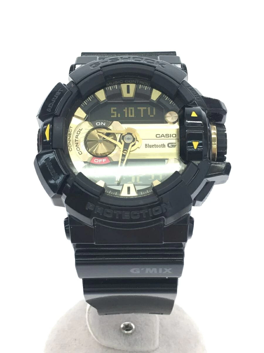 CASIO ◆ Quartz G-SHOCK/Digiana/Rubber/GLD/BLK/GBA-400-1A9JF