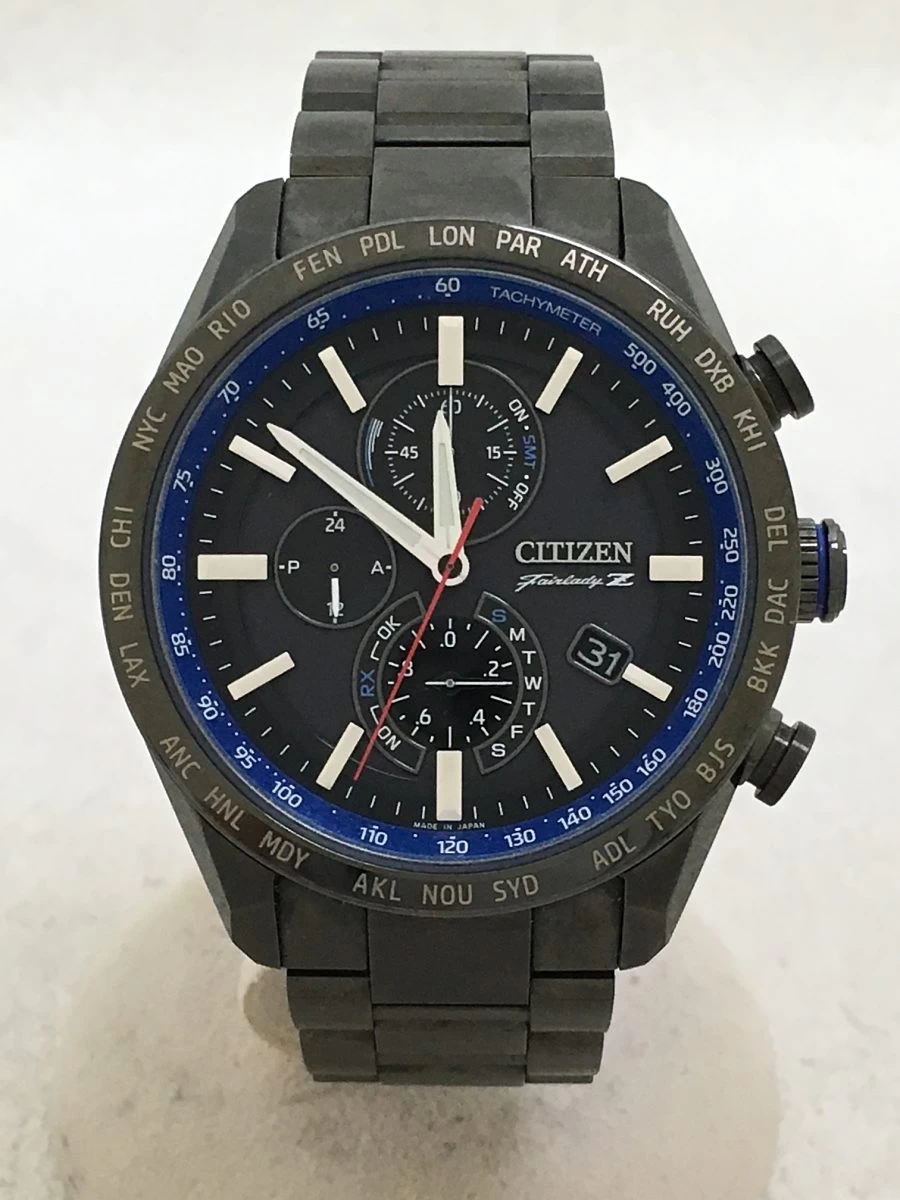 CITIZEN ◆/Analog/Titanium/BLK/SLV/H804-T027687/× NISSAN FAIRLADY Z/22 Chronograph GPS Radio Wave Solar ECO-DRIVE ATTESA Atessa