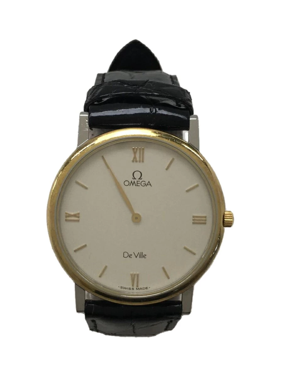OMEGA ◆ Quartz/Analog/--/GLD/Blk/de Ville/Devil