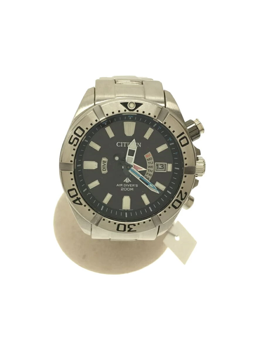 CITIZEN ◆ Solar/Analog/Stainless Steel/BLK/SLV Divers AIR DIVERS 200M