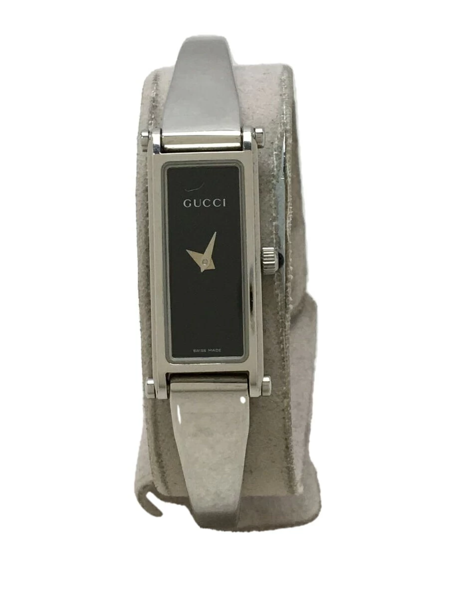 GUCCI ◆ Quartz/ Analog/ Stainless Steel/ Black/ Black/ Silver/ 2305L