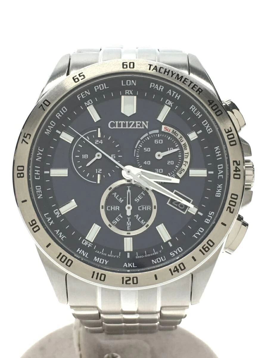 Citizen ◆ Eco-Drive Analog/Stainless Steel/NVY/SLV/SS/with coma/with box