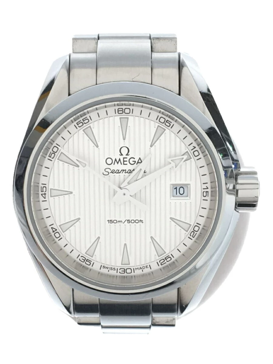 OMEGA ◆ Seamaster Aqua Terra/Seamaster AQUA TERRA 150m/Quartz/Stainless Steel/WHT/SLV Triangle Index Date