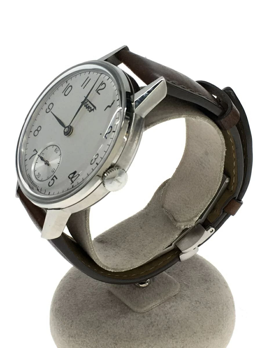 TISSOT ◆ HERITAGE/ HAND WRING/ ANALOG/ LEATHER/SILVER/ BROWN