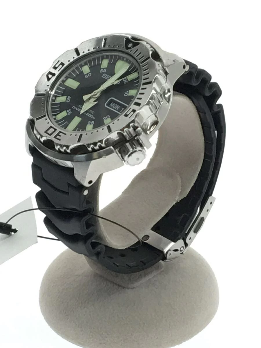 SEIKO ◆ Divers/Black Monster/with replacement belt/automatic/analog/rubber/