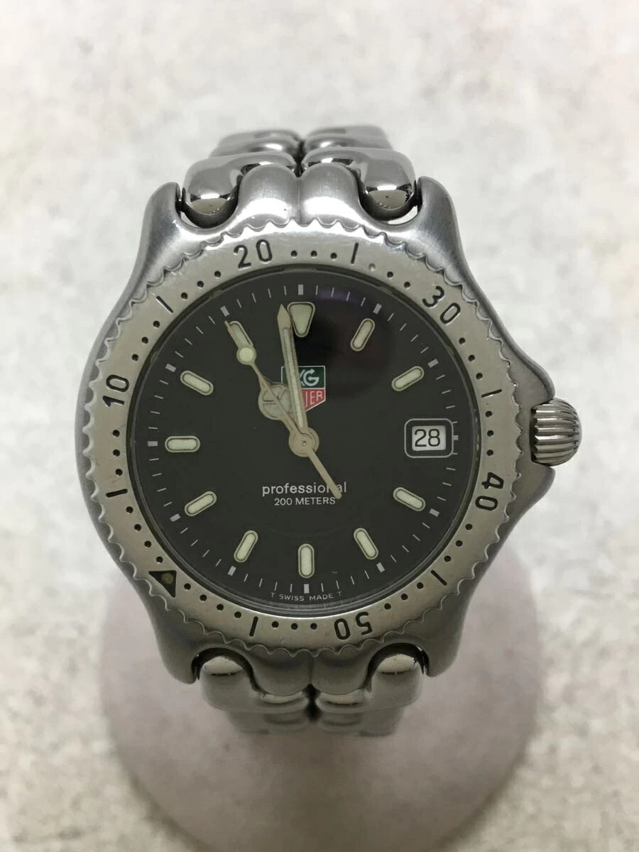 TAGHeuer ◆ TAG Heuer/Cell Date/WG1214-K0/Quartz/Analog/Stainless Steel/Black/Silver