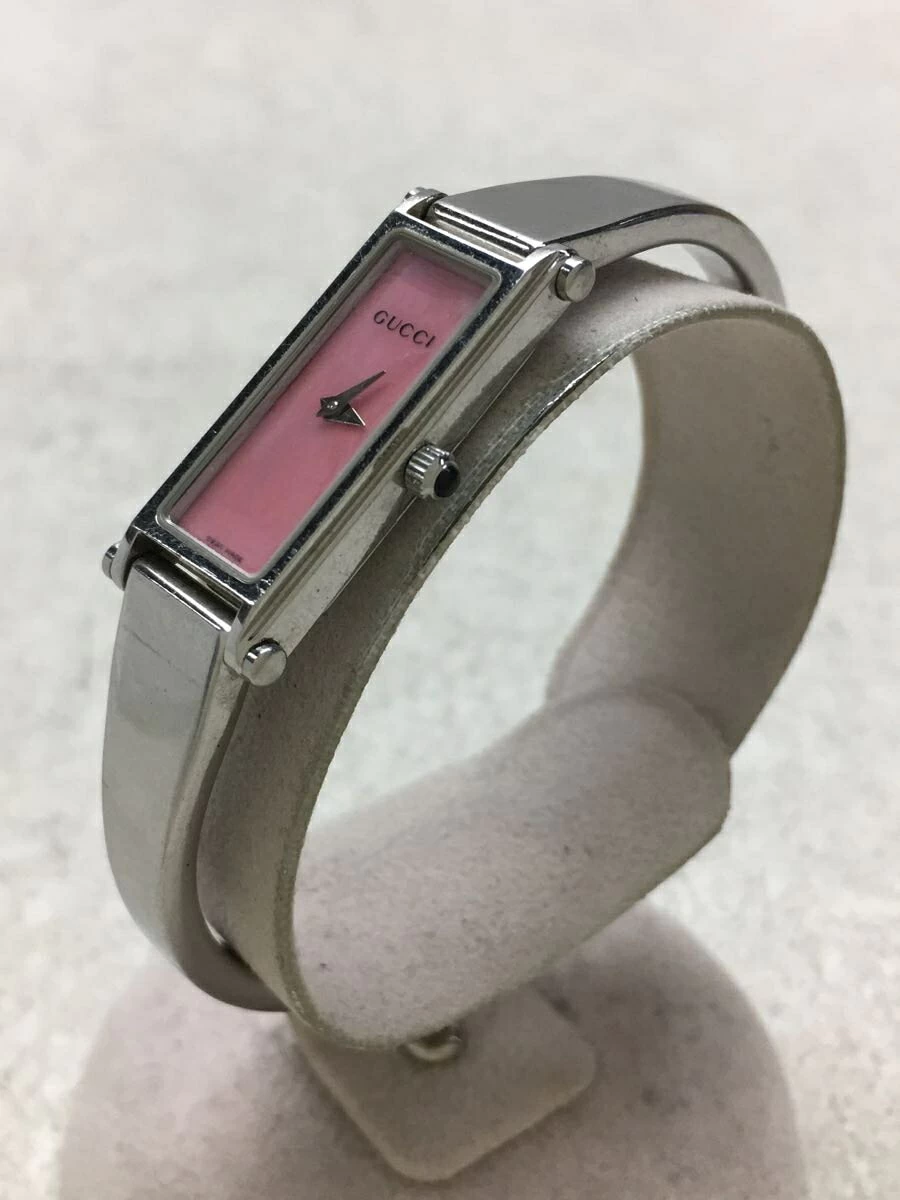 GUCCI ◆ Quartz/Analog/Stainless Steel/Pink/Silver/1500L
