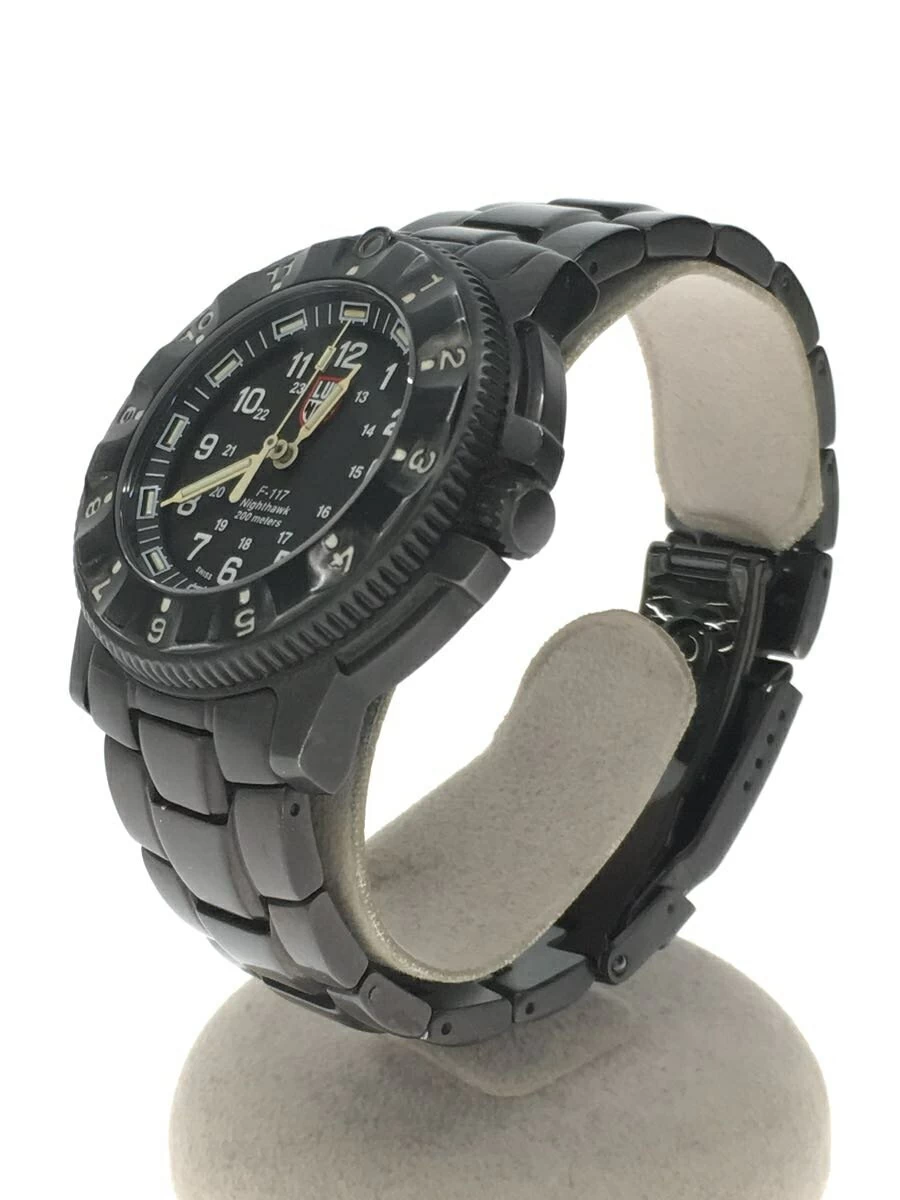 LUMINOX ◆ Nighthawk/Quartz/Analog/Stainless Steel/BLK/3400-200/F-117