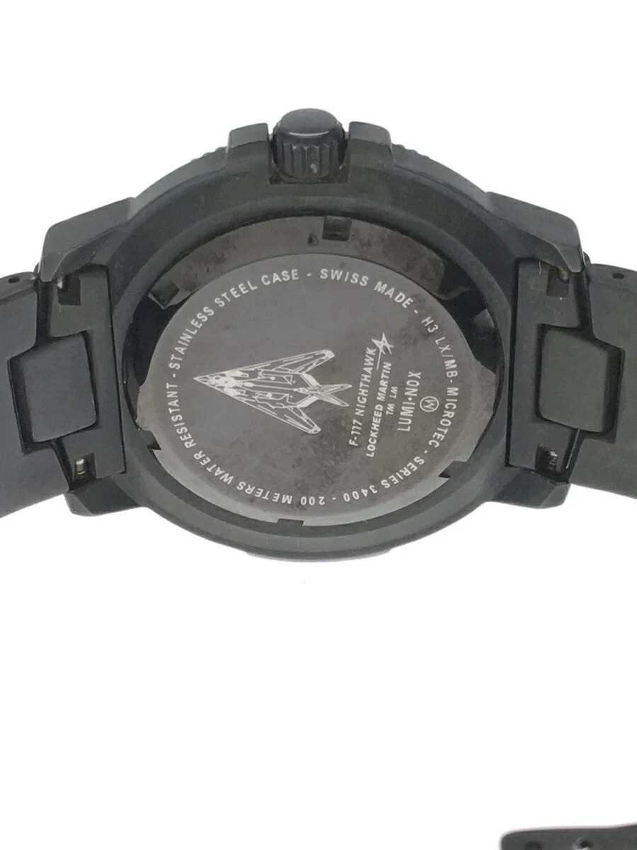 LUMINOX ◆ Nighthawk/Quartz/Analog/Stainless Steel/BLK/3400-200/F-117