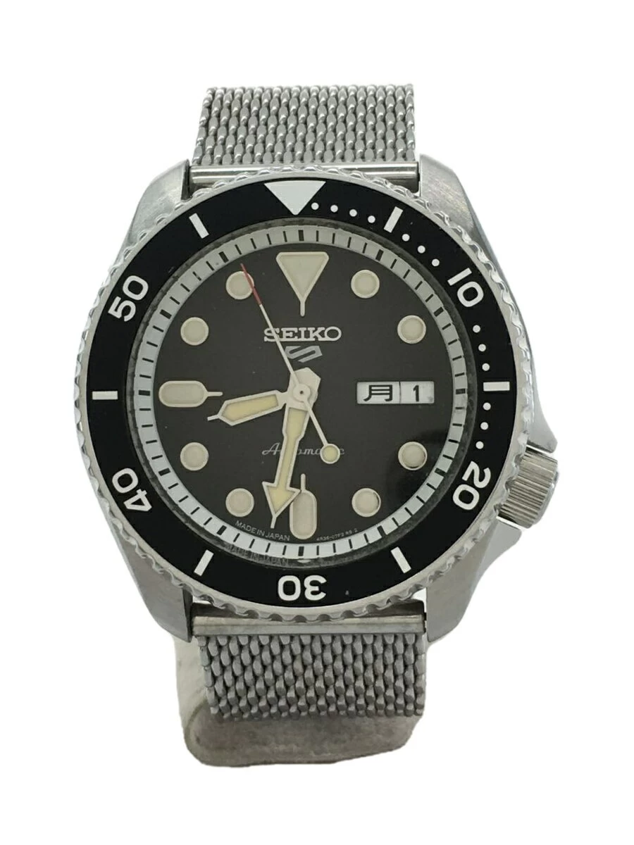 SEIKO ◆ SEIKO 5 SPORTS/automatic/analog/stainless steel/BLK