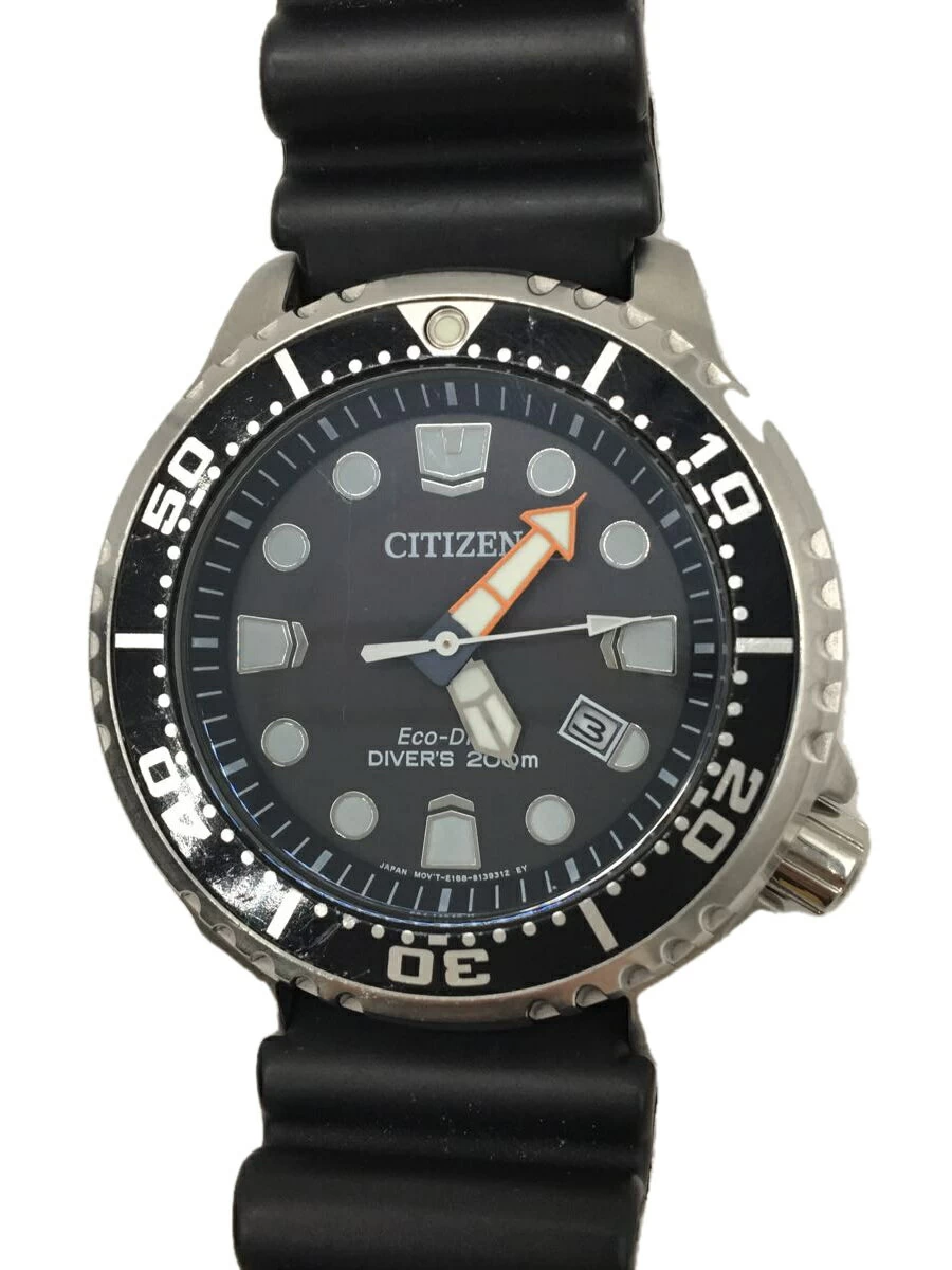 Citizen ◆ Eco-Drive/Solar/Analog/Rubber/BLK/BLK/E168-S100623/with scratches