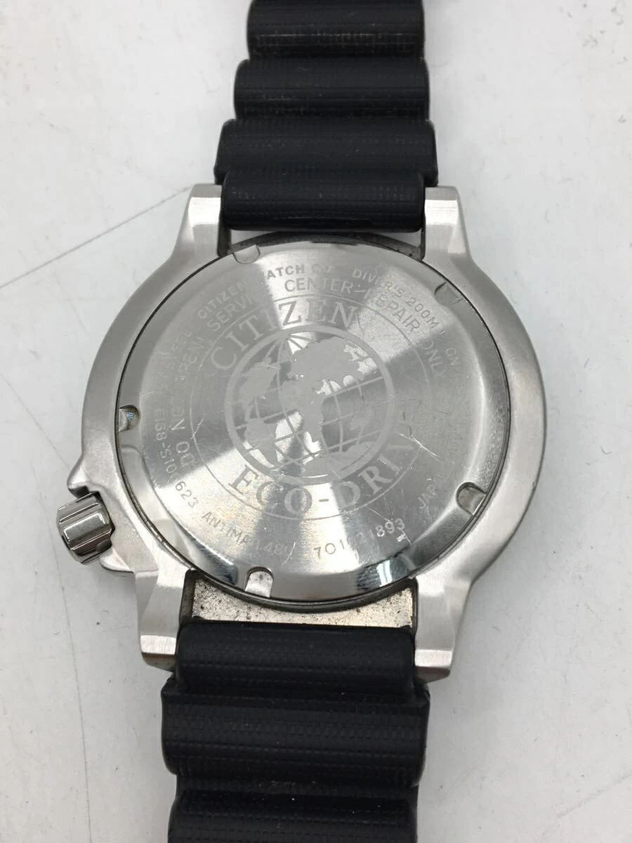 Citizen ◆ Eco-Drive/Solar/Analog/Rubber/BLK/BLK/E168-S100623/with scratches