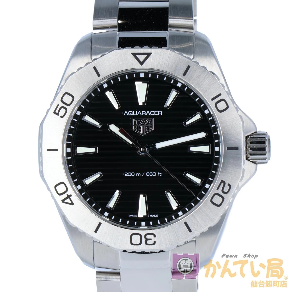 [TAG Heuer] TAG Heuer WBP1110.BA0627 Aquaracer Professional 200 Black Dial Black Dial 40mm Quartz USED-A [9304] Pawn Shop Sendai Oroshimachi Store