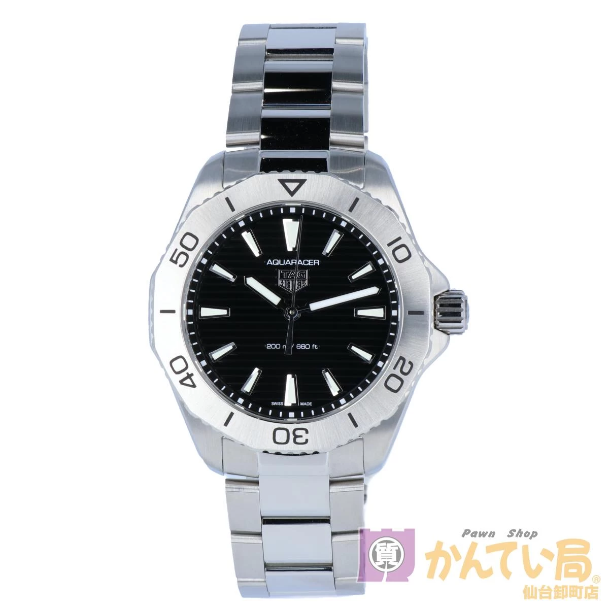 [TAG Heuer] TAG Heuer WBP1110.BA0627 Aquaracer Professional 200 Black Dial Black Dial 40mm Quartz USED-A [9304] Pawn Shop Sendai Oroshimachi Store