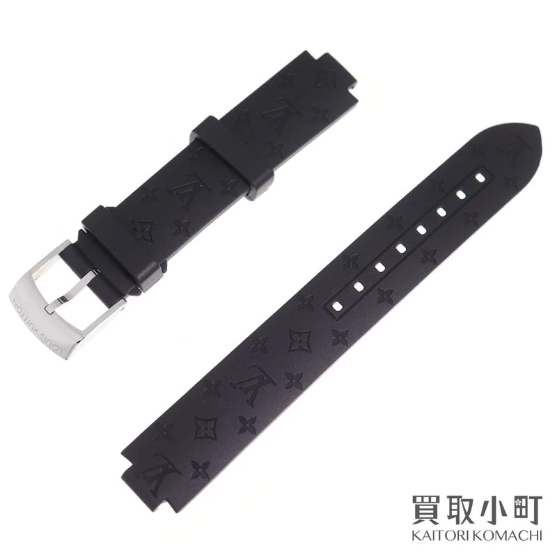 [Like New] Louis Vuitton [LOUIS VUITTON] R10230 Tambour Slim PM Nanogram Rubber Strap Monogram Black Genuine Replacement Belt LV STRAP TAMBOUR MONOGRAM [S Rank] [Beautiful Item]