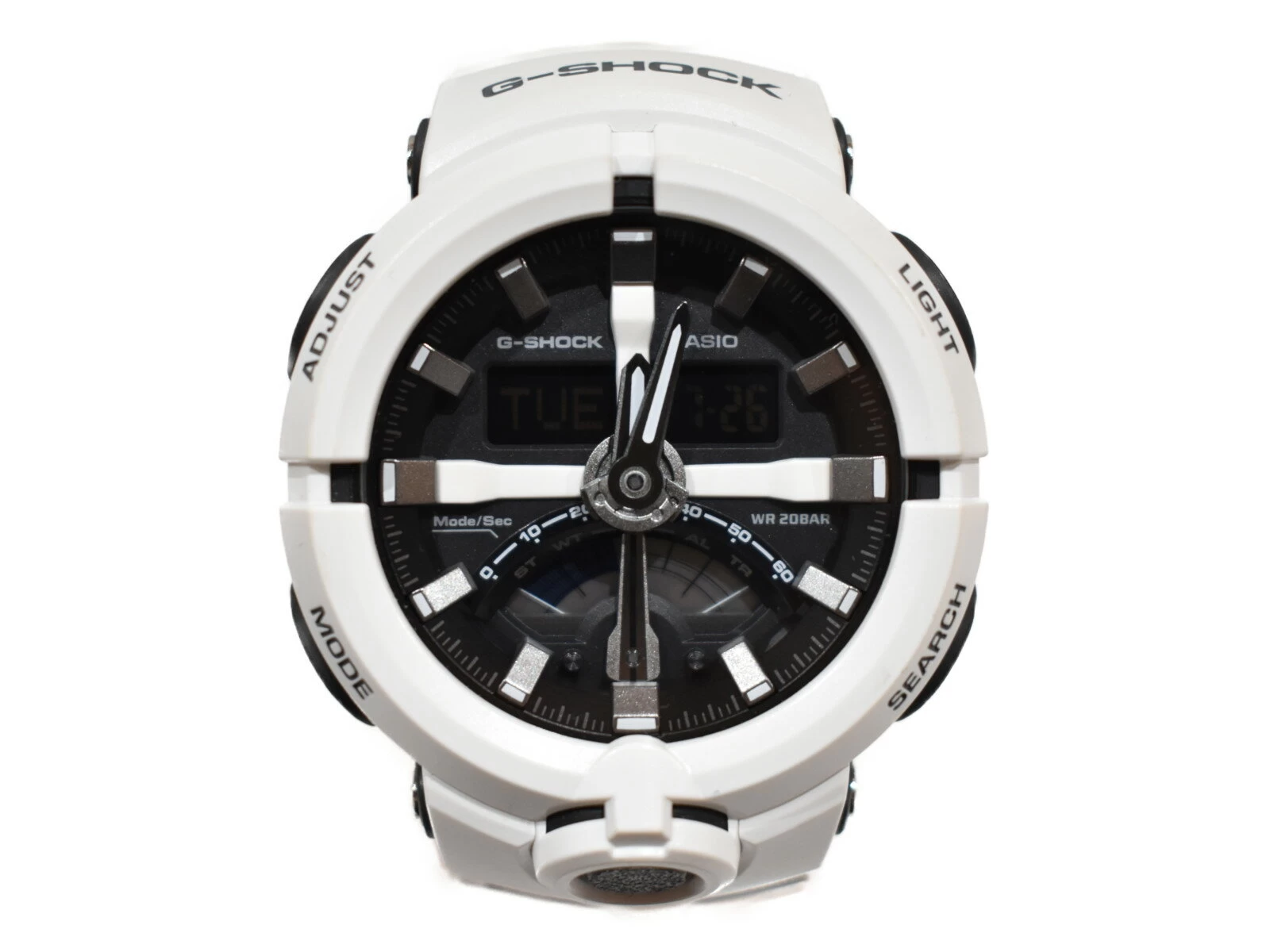 [With box ★] CASIOG-SHOCK GA-500-7AJF Resin Band Quartz Casual White Black Matsuyama Kumanodai