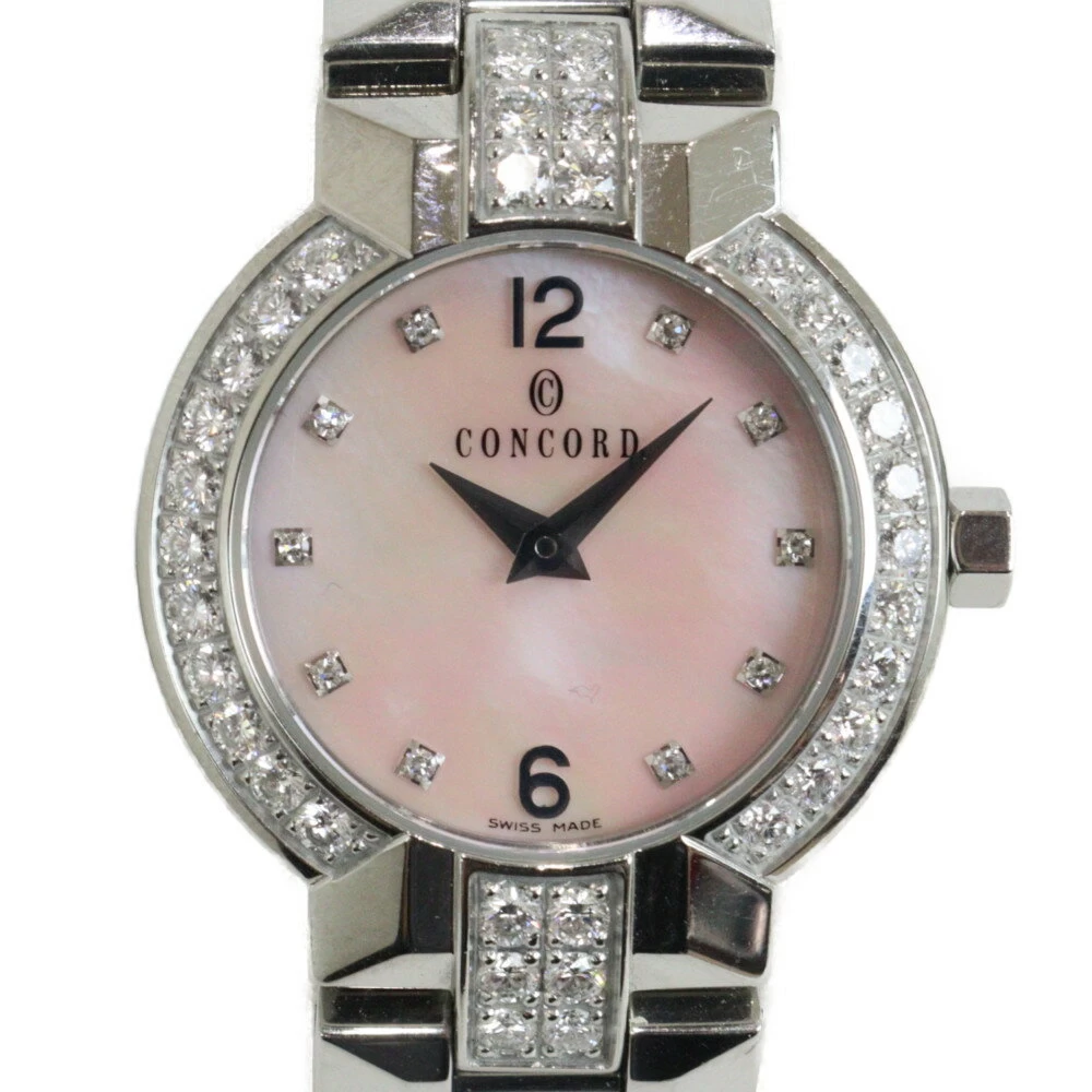 [Gallery Available] CONCORD Concorde S Seal 14-G4-1843 Quartz Diamond Shell Dial SS Pink Ladies Matsumae R56 Store