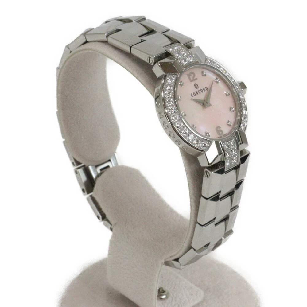 [Gallery Available] CONCORD Concorde S Seal 14-G4-1843 Quartz Diamond Shell Dial SS Pink Ladies Matsumae R56 Store