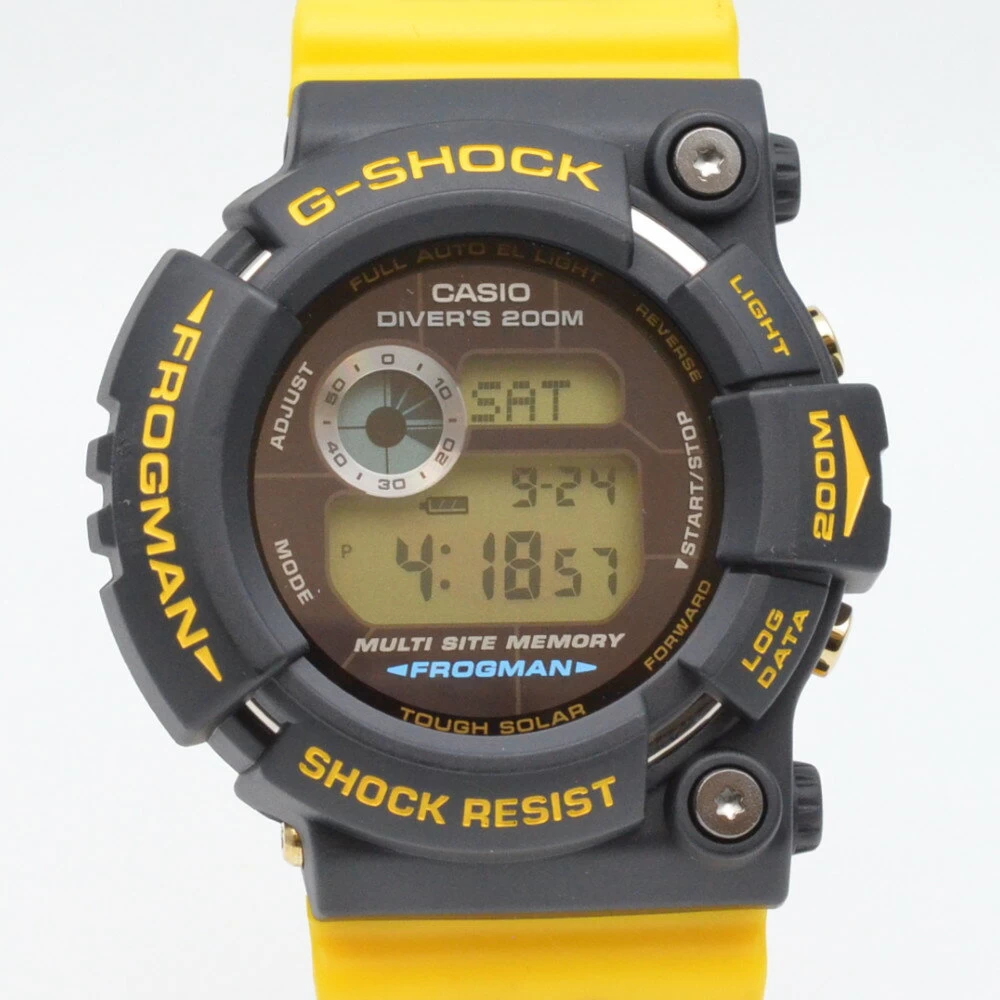 CASIO Casio GW-204K-9JR G-SHOCK Dolphin Whale Model Black Yellow Titanium x Resin FROGMAN Tough Solar 49mm Digital Display Yukaku Missing Watch　　