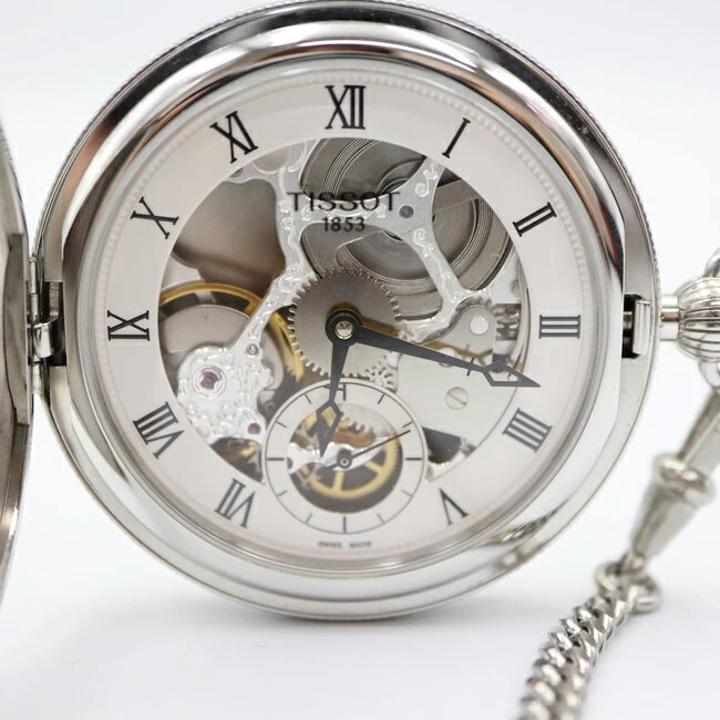 TISSOT T859.405.19.273.00 Bridgeport Skeleton Mechanical Silver Dial with Hand Winding Chain Gift Present Gift Celebration