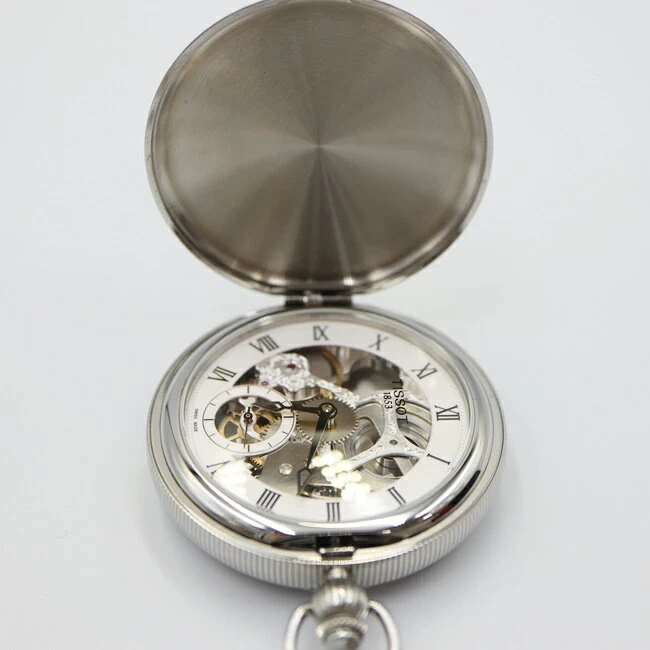 TISSOT T859.405.19.273.00 Bridgeport Skeleton Mechanical Silver Dial with Hand Winding Chain Gift Present Gift Celebration