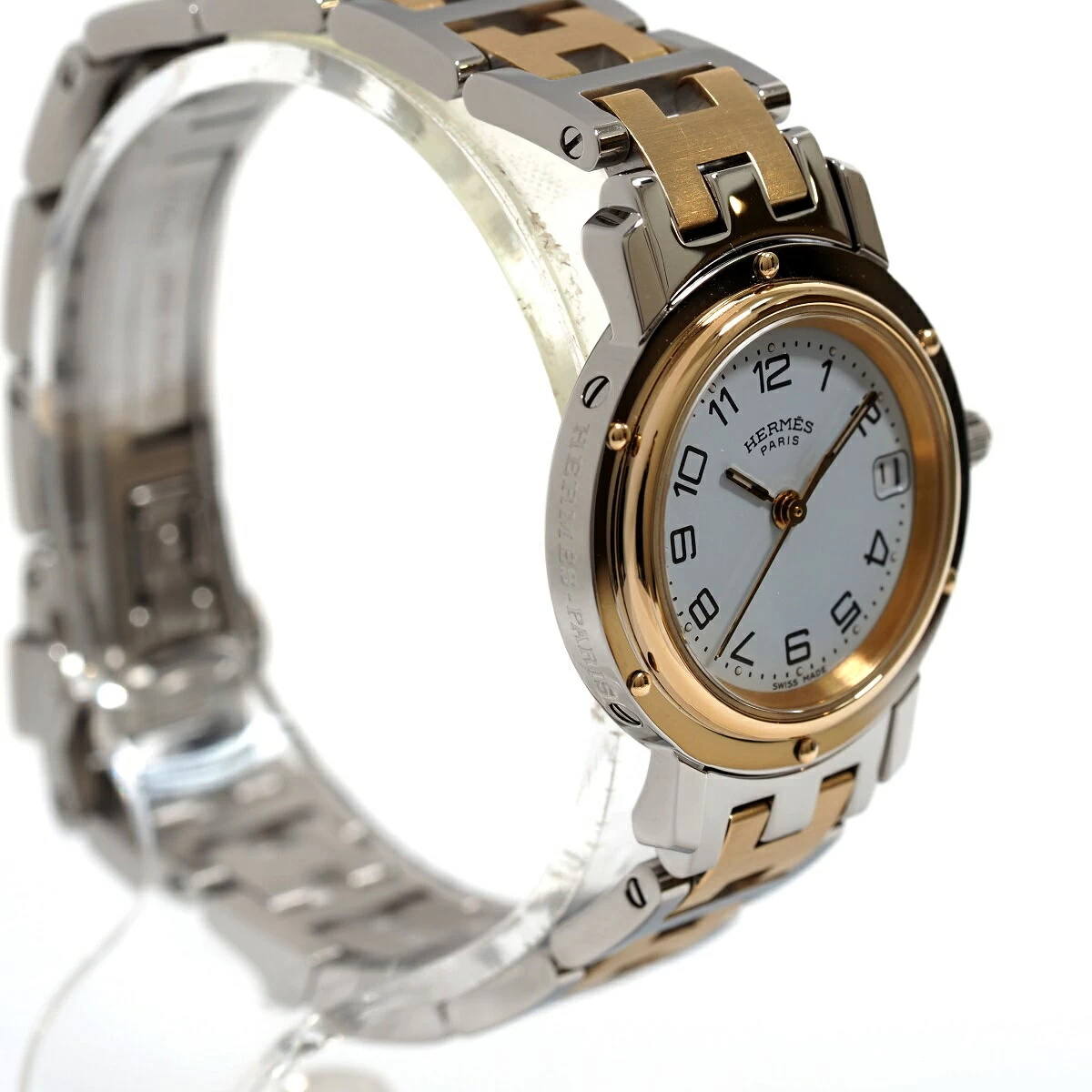 N [Hermes] Clipper Quartz Watch CL4.220 Stainless Steel White Dial Silver x Gold Combi Ladies Operation Product Popular Standard Shipping Included [HERMES] Nasushiobara Store ★ 31002160-7N
