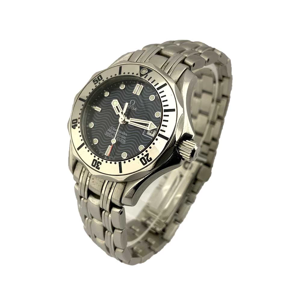 O [OMEGA] [Omega] Seamaster Professional 2582.80 Navy Stainless Steel 300m Waterproof Dive Watch Quartz Battery Ladies ≪Oyama Store≫ 18-3130o-ht