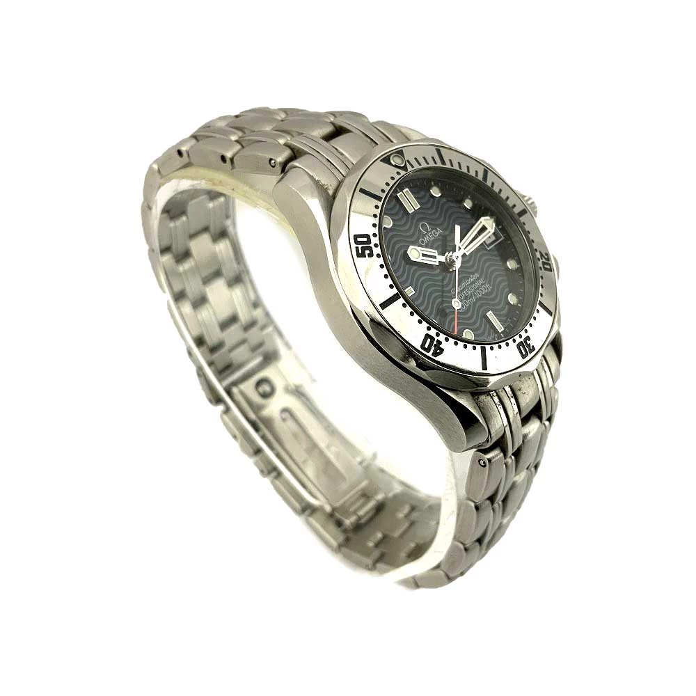 O [OMEGA] [Omega] Seamaster Professional 2582.80 Navy Stainless Steel 300m Waterproof Dive Watch Quartz Battery Ladies ≪Oyama Store≫ 18-3130o-ht