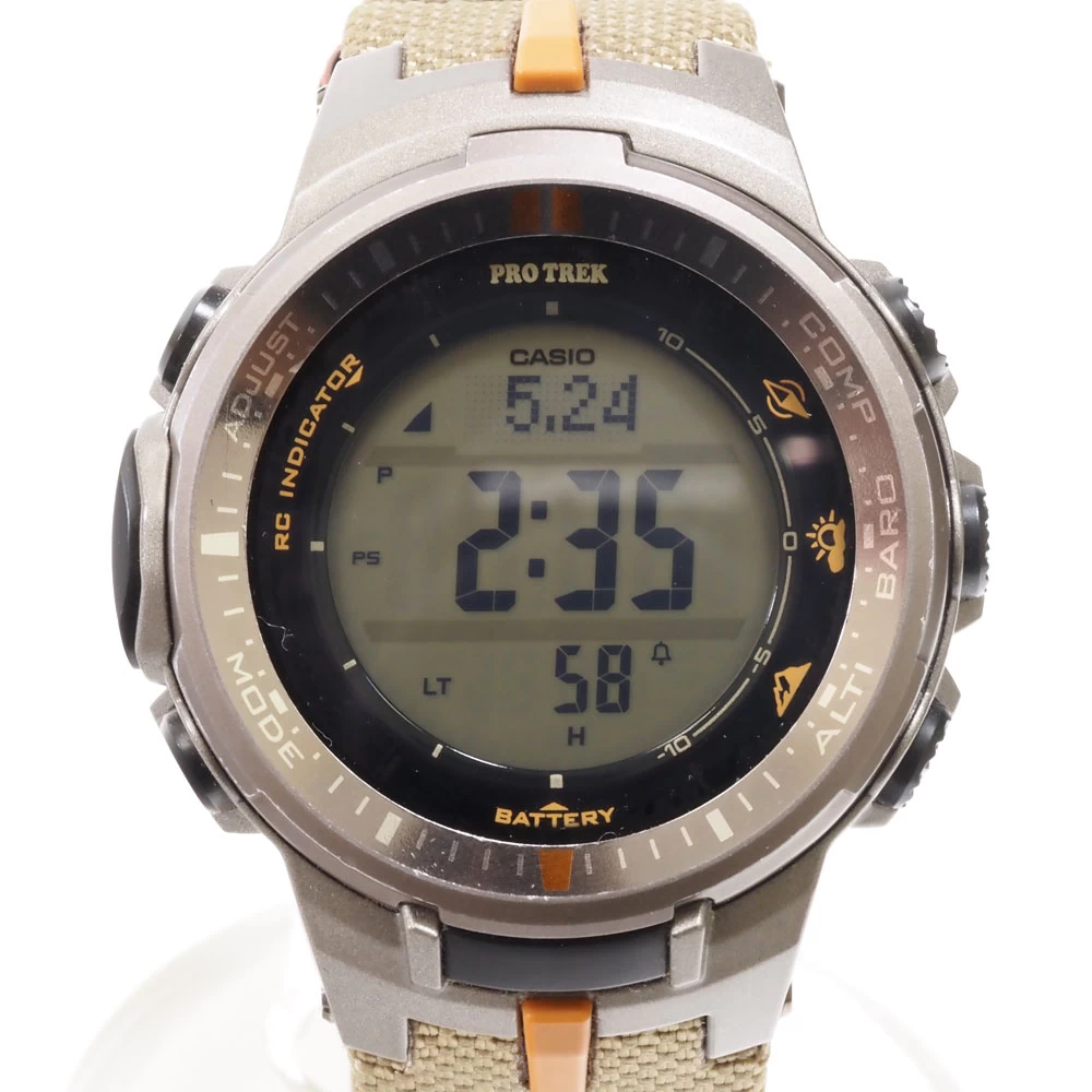 N [CASIO] [Casio] Pro Trek Solar Radio Controlled Watch PRW-3000B Maximum Arm Circumference Approx. 20cm, Multifunctional, Outdoor, Everyday Use, Equipped with Triple Sensor, Operable Item, 3 Month Warranty, Main Unit Only, Shipping Included, Special Price, Nasu Shiobara Store ★ 3100018-142n