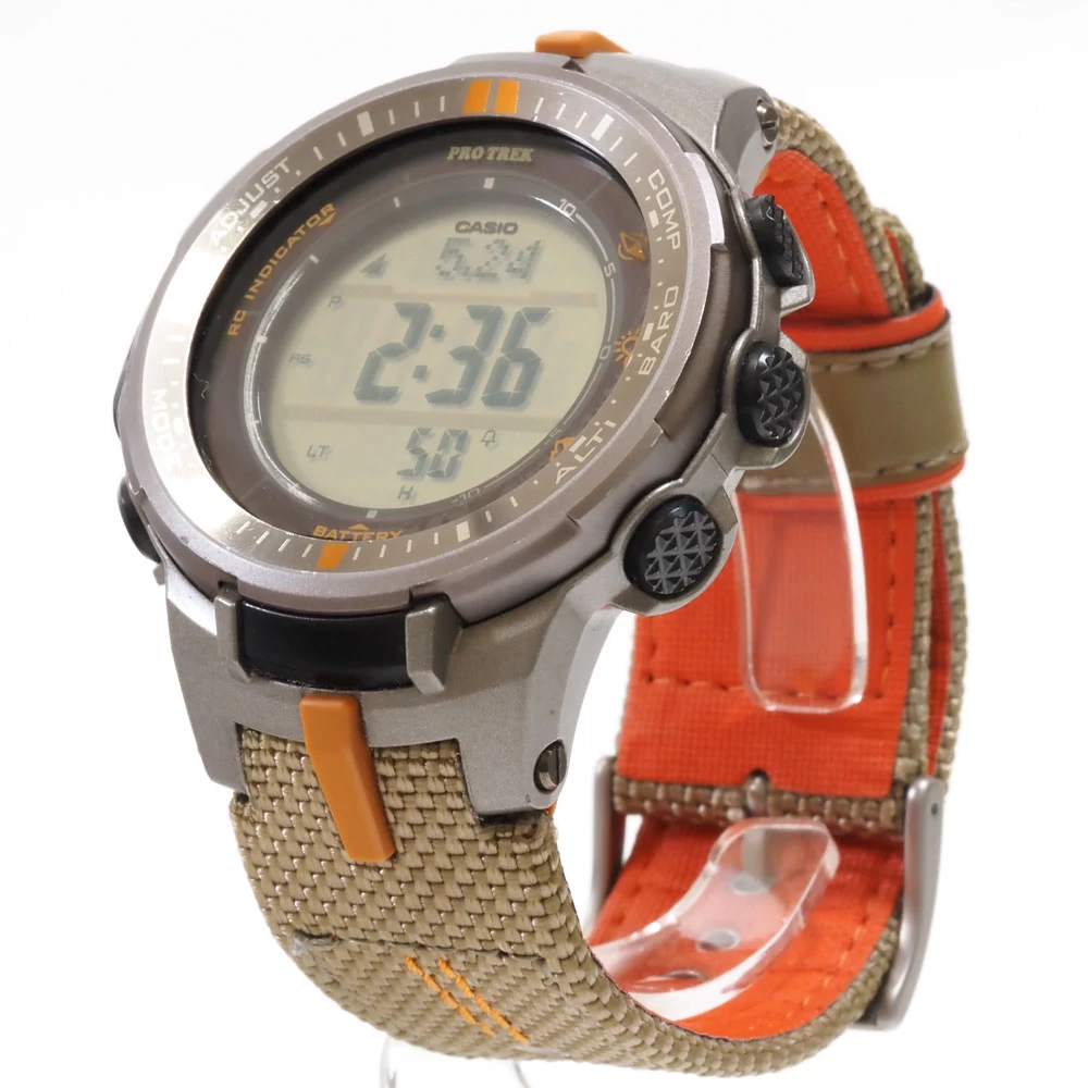 N [CASIO] [Casio] Pro Trek Solar Radio Controlled Watch PRW-3000B Maximum Arm Circumference Approx. 20cm, Multifunctional, Outdoor, Everyday Use, Equipped with Triple Sensor, Operable Item, 3 Month Warranty, Main Unit Only, Shipping Included, Special Price, Nasu Shiobara Store ★ 3100018-142n